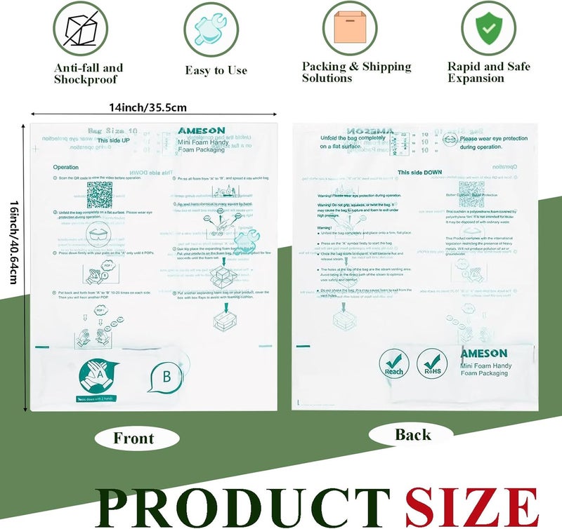 Tinsky 10 Pack 16"x14" Expanding Packing Foam, Expanding Foam for PC/Electronic Components/Equipment/Fragile Items, Rapid Expansion, Stable & Secure, Easy to Use - Essential for Moving - Image 2